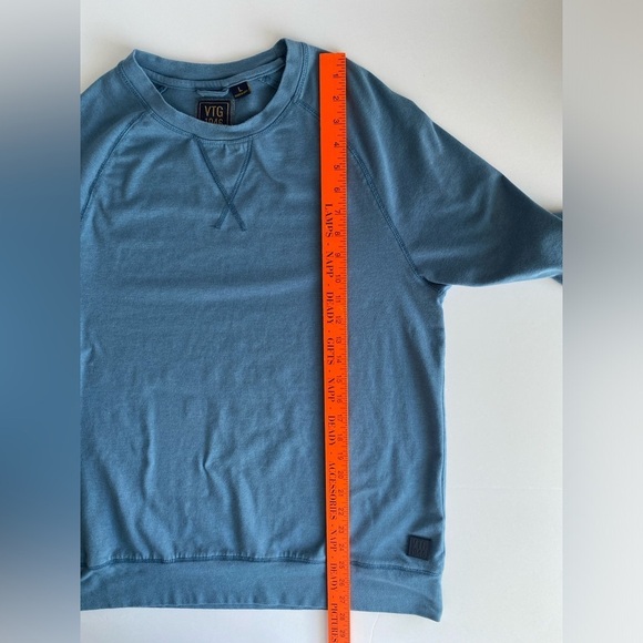 Vintage 1946 Men's Large Blue Performance Stretch Crew Neck Long Sleeve Shirt - Picture 9 of 10